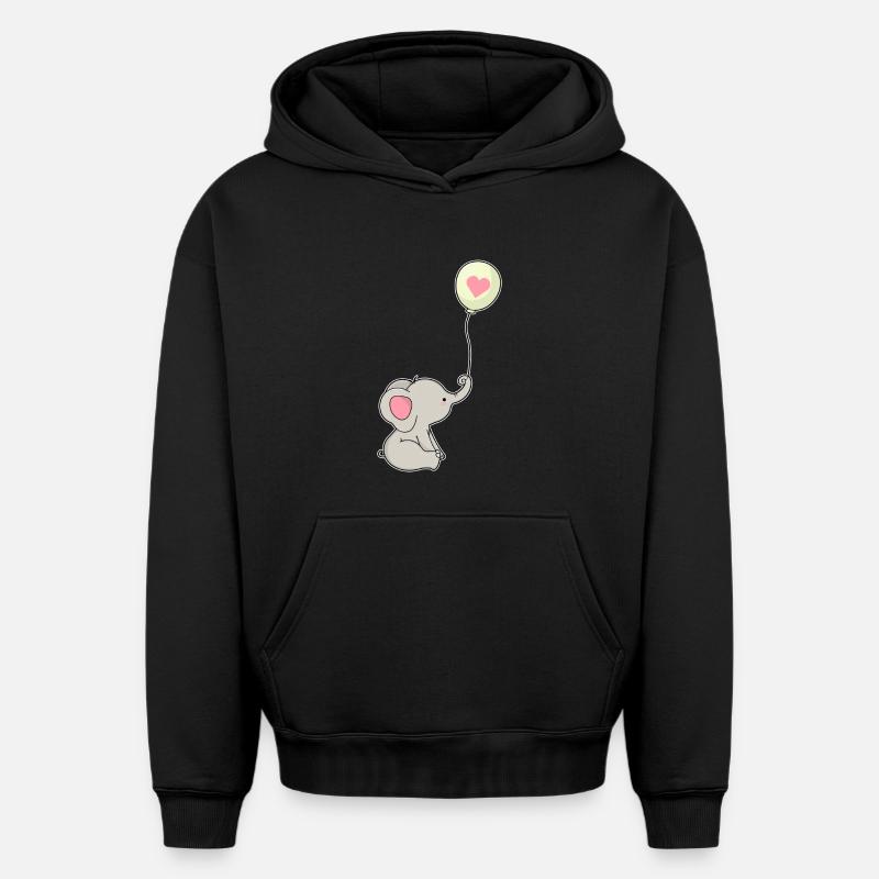 Ballon éléphant - Sweat à capuche unisexe oversize épais SPREAD - noir