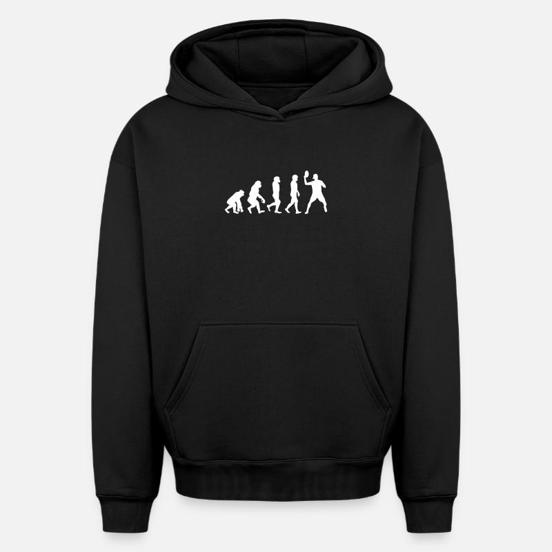 Discgolf Evolution - Oversized Heavyweight Unisex Hoodie - Schwarz