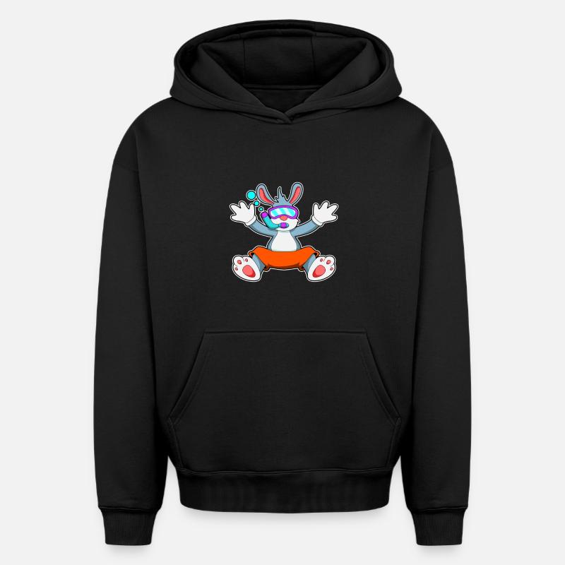 diving avec lunettes et tuba - Sweat à capuche unisexe oversize épais SPREAD - noir