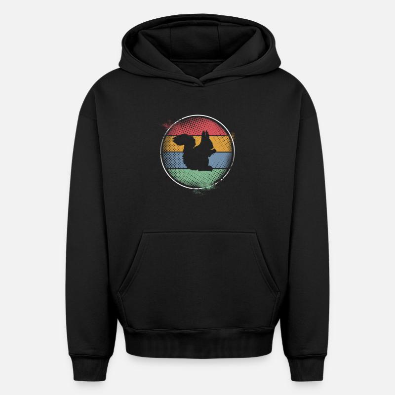 Écureuil - Sweat à capuche unisexe oversize épais SPREAD - noir