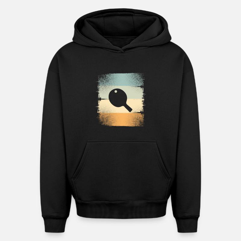 Ping-pong - Sweat à capuche unisexe oversize épais SPREAD - noir