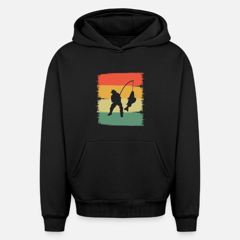Pêcheurs - Sweat à capuche unisexe oversize épais SPREAD - noir