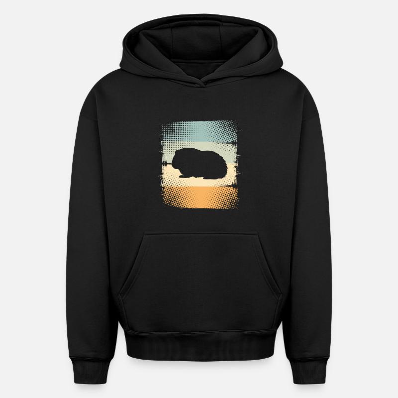 Cobayes - Sweat à capuche unisexe oversize épais SPREAD - noir