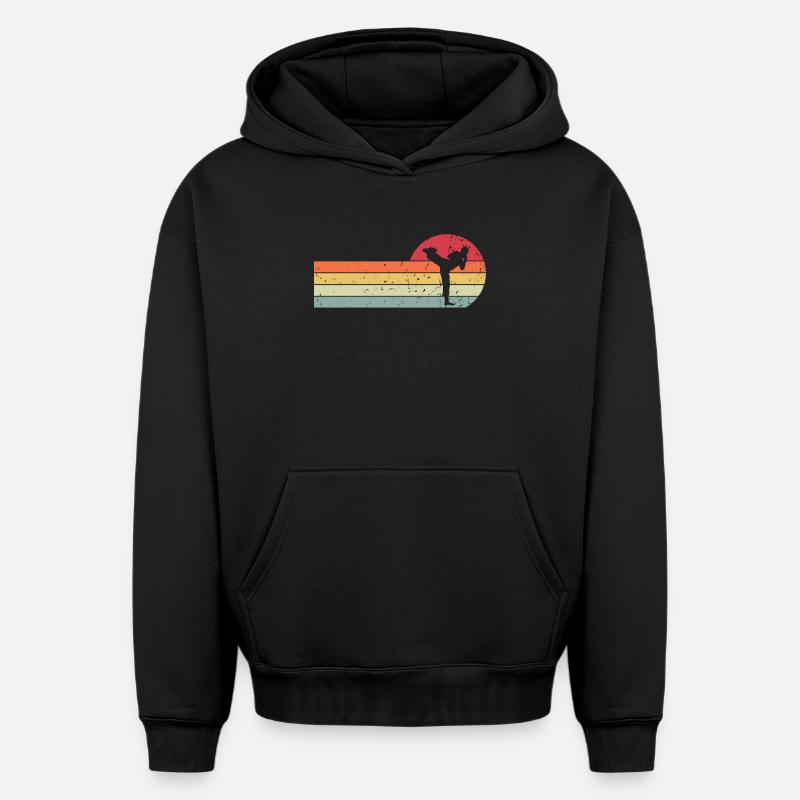 Karaté - Sweat à capuche unisexe oversize épais SPREAD - noir