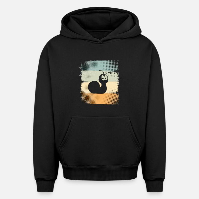Escargot - Sweat à capuche unisexe oversize épais SPREAD - noir