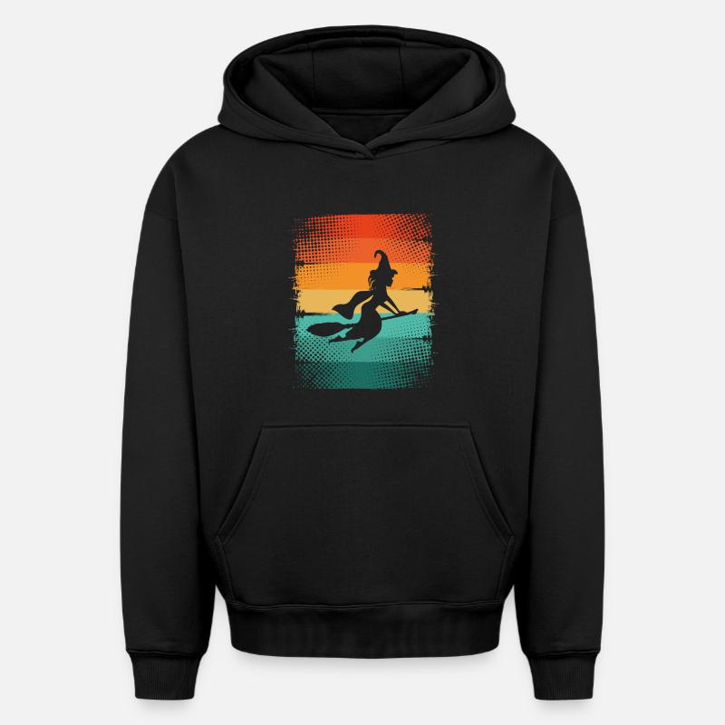 Sorcière - Sweat à capuche unisexe oversize épais SPREAD - noir