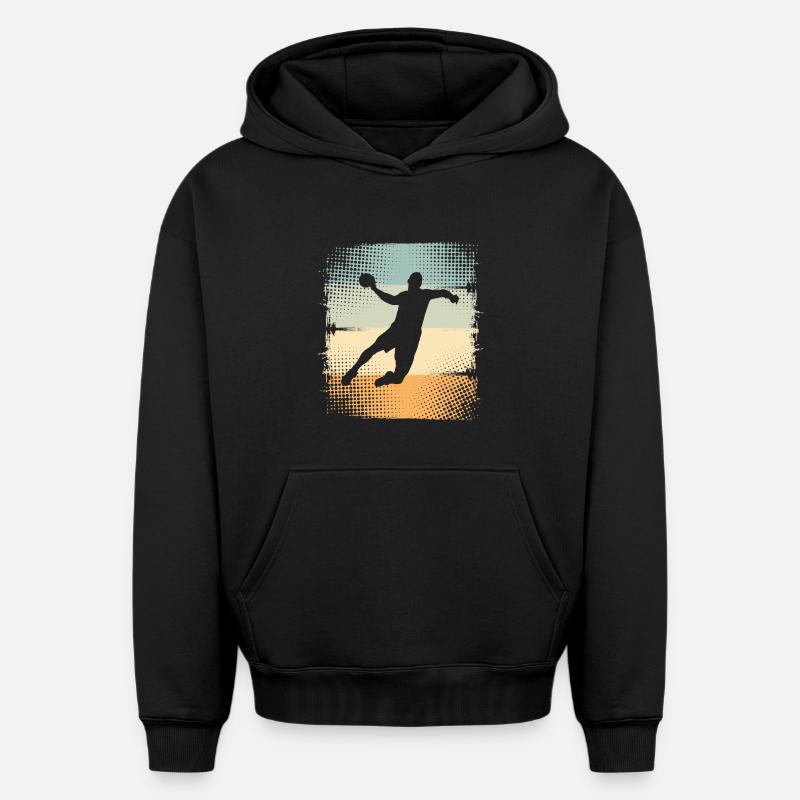 Handball - Sweat à capuche unisexe oversize épais SPREAD - noir