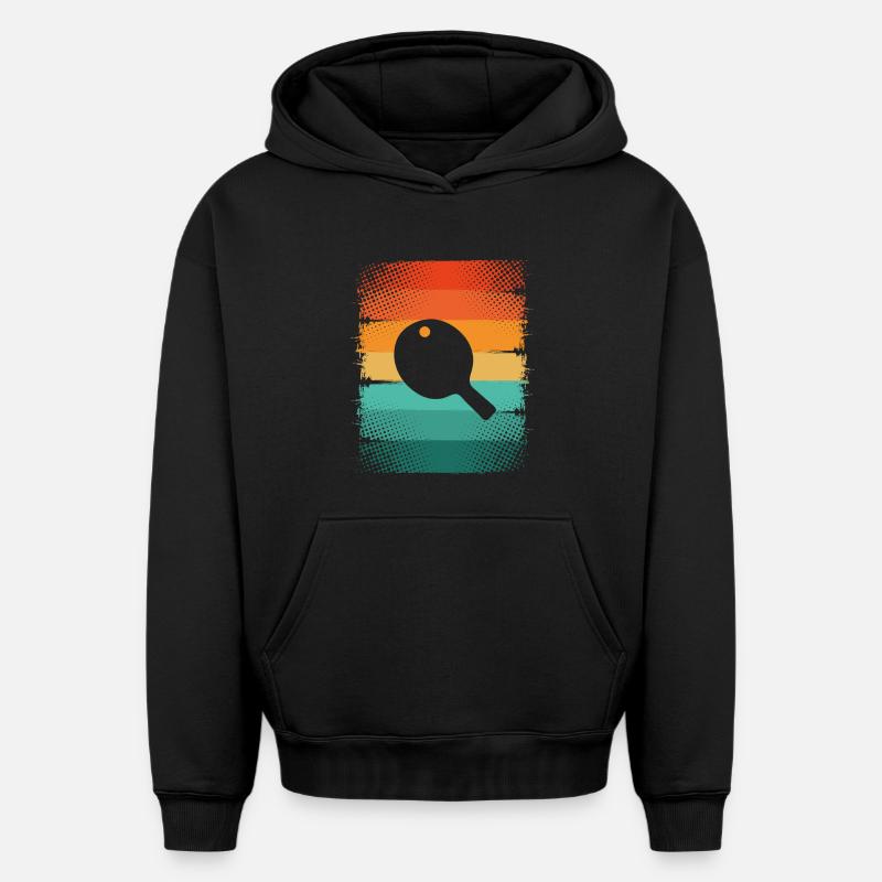 Pagaie - Sweat à capuche unisexe oversize épais SPREAD - noir