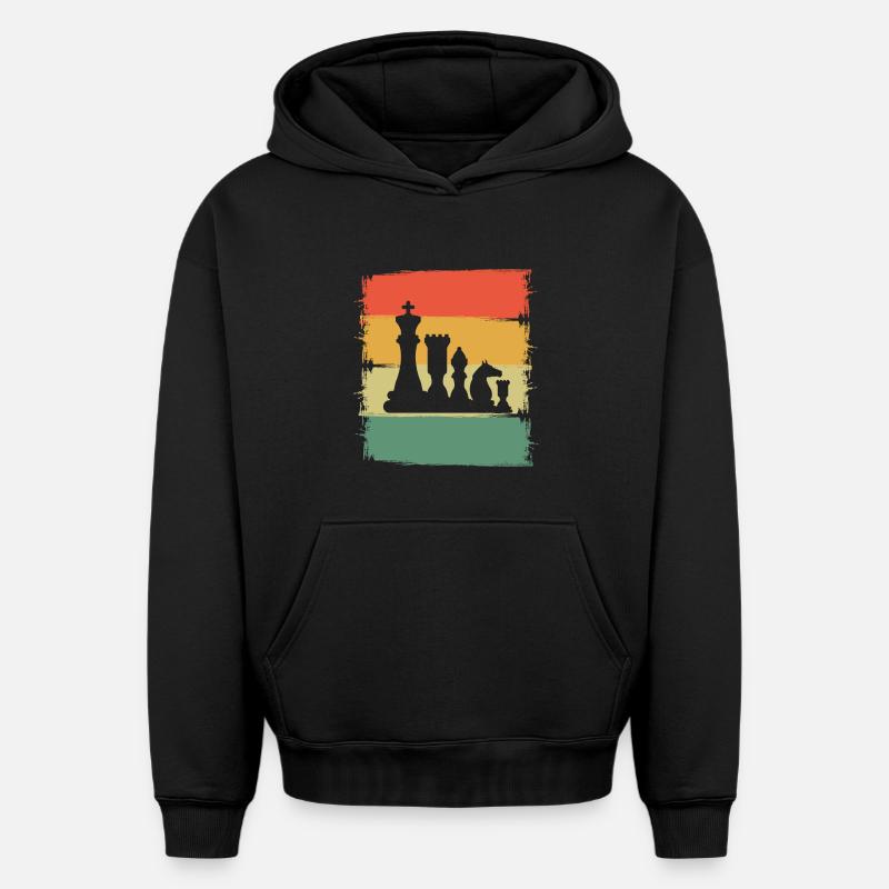 Schach - Oversized Heavyweight Unisex Hoodie - Schwarz