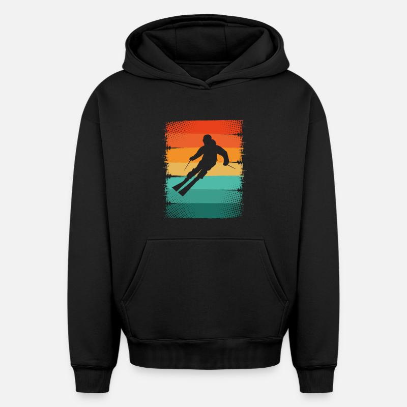 Ski - Sweat à capuche unisexe oversize épais SPREAD - noir