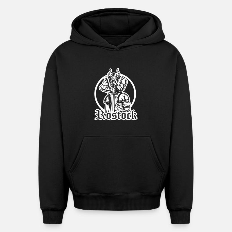 Rostocker Wikinger - Oversized Heavyweight Unisex Hoodie - Schwarz