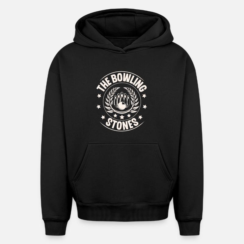 Bowling - Sweat à capuche unisexe oversize épais SPREAD - noir