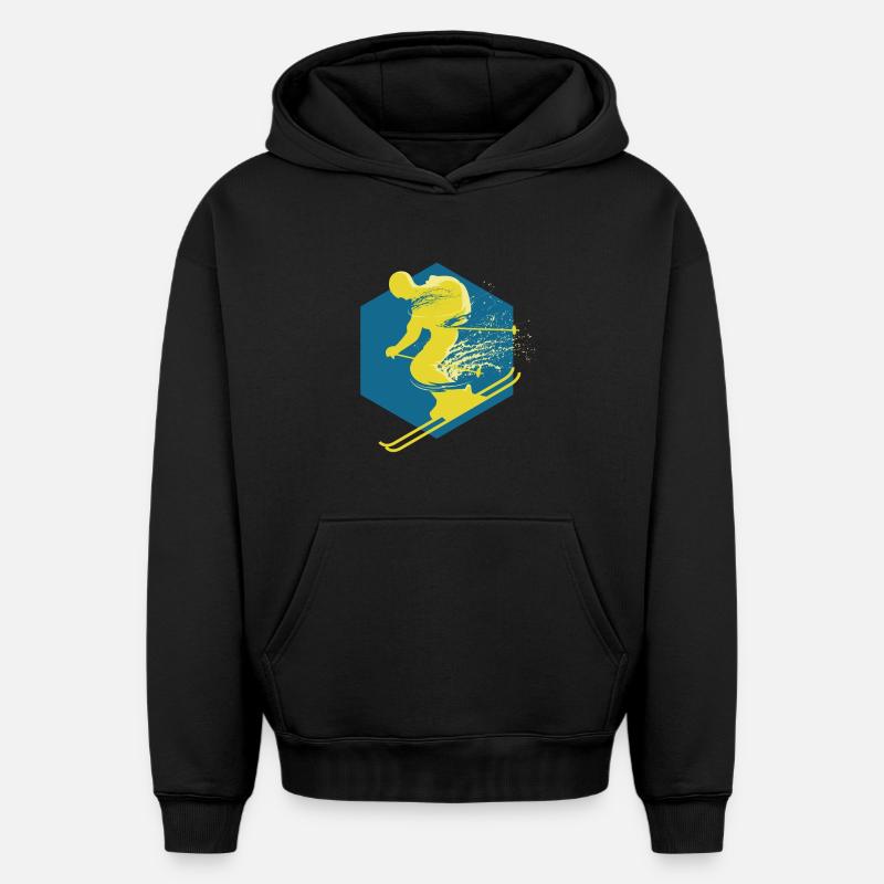 Skieur - Sweat à capuche unisexe oversize épais SPREAD - noir