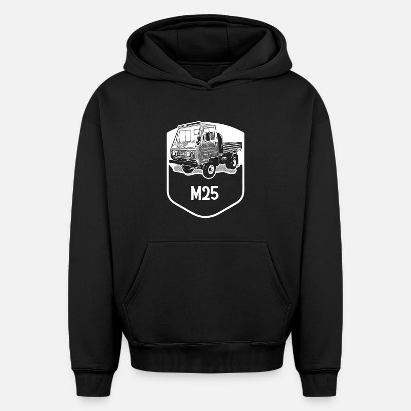 Multicar M25 - RDA - Classique - Sweat à capuche unisexe oversize épais SPREAD - noir
