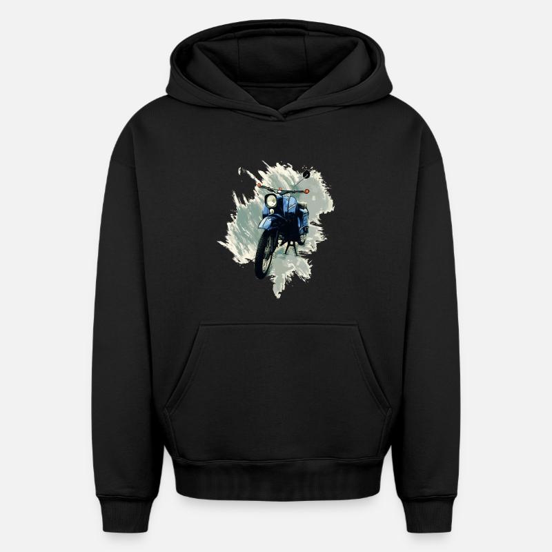 Simson Hirondelle - Sweat à capuche unisexe oversize épais SPREAD - noir