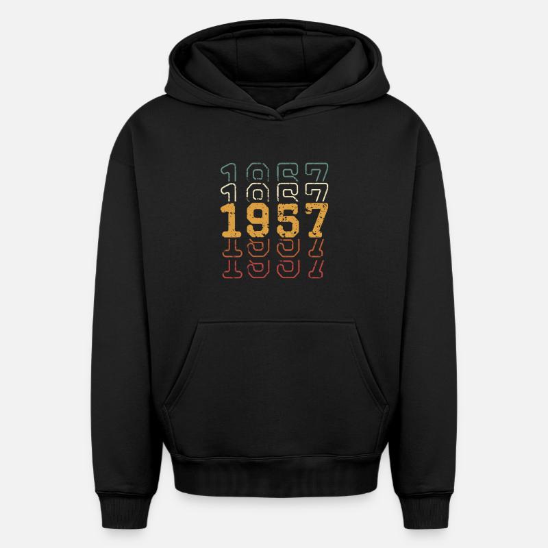 1957 - Sweat à capuche unisexe oversize épais SPREAD - noir