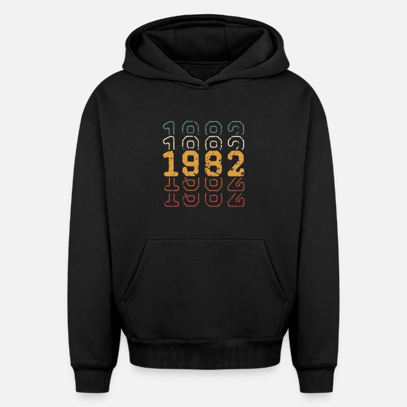 1982 - Sweat à capuche unisexe oversize épais SPREAD - noir