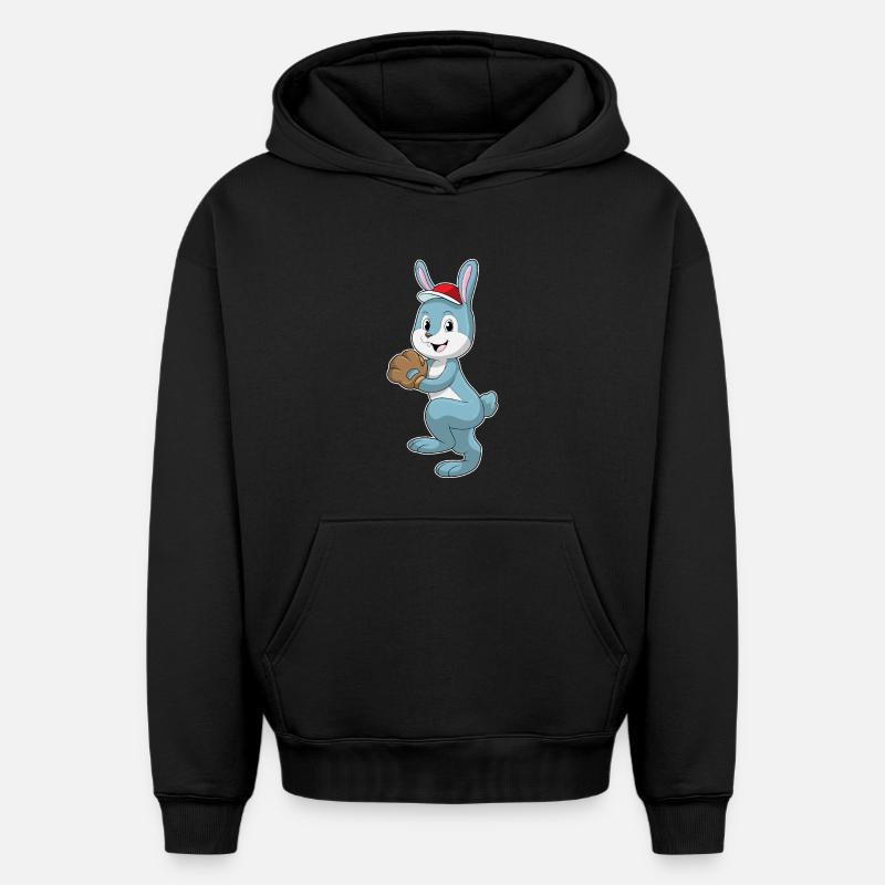 Gant de baseball Bunny - Sweat à capuche unisexe oversize épais SPREAD - noir