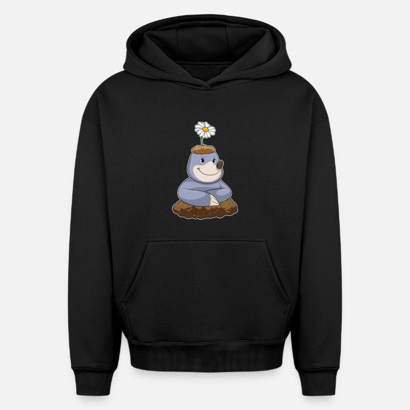 Maulwurf Gänseblümchen - Oversized Heavyweight Unisex Hoodie - Schwarz