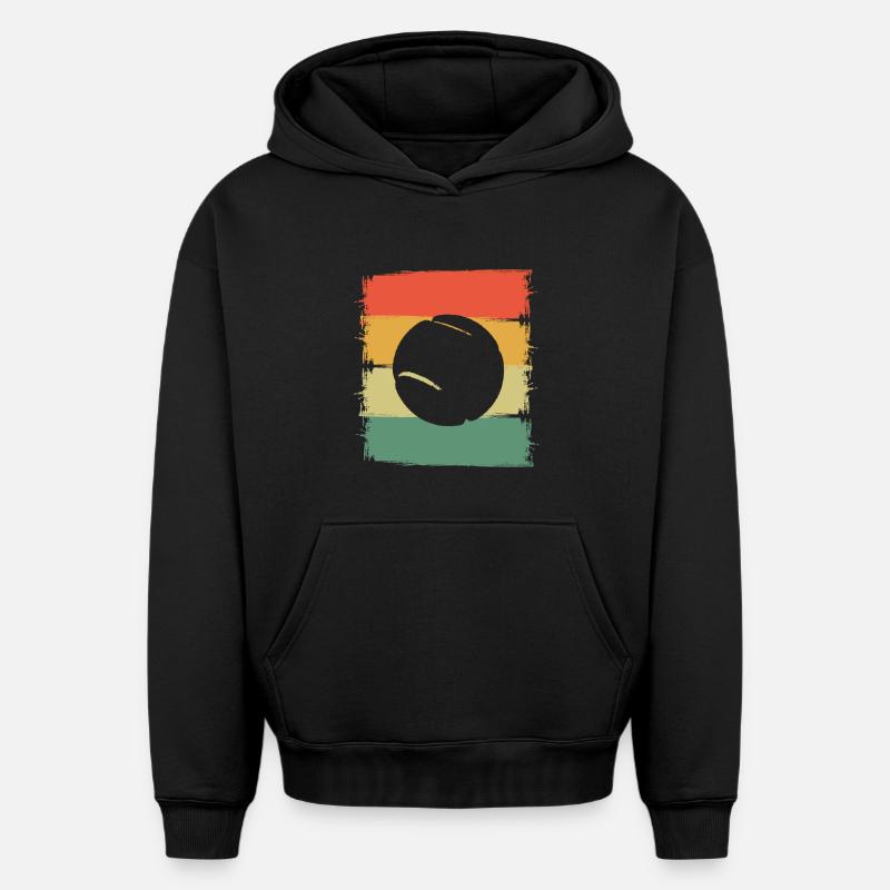 Balle de tennis - Sweat à capuche unisexe oversize épais SPREAD - noir