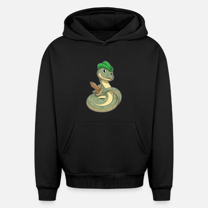 Épée Serpent - Sweat à capuche unisexe oversize épais SPREAD - noir