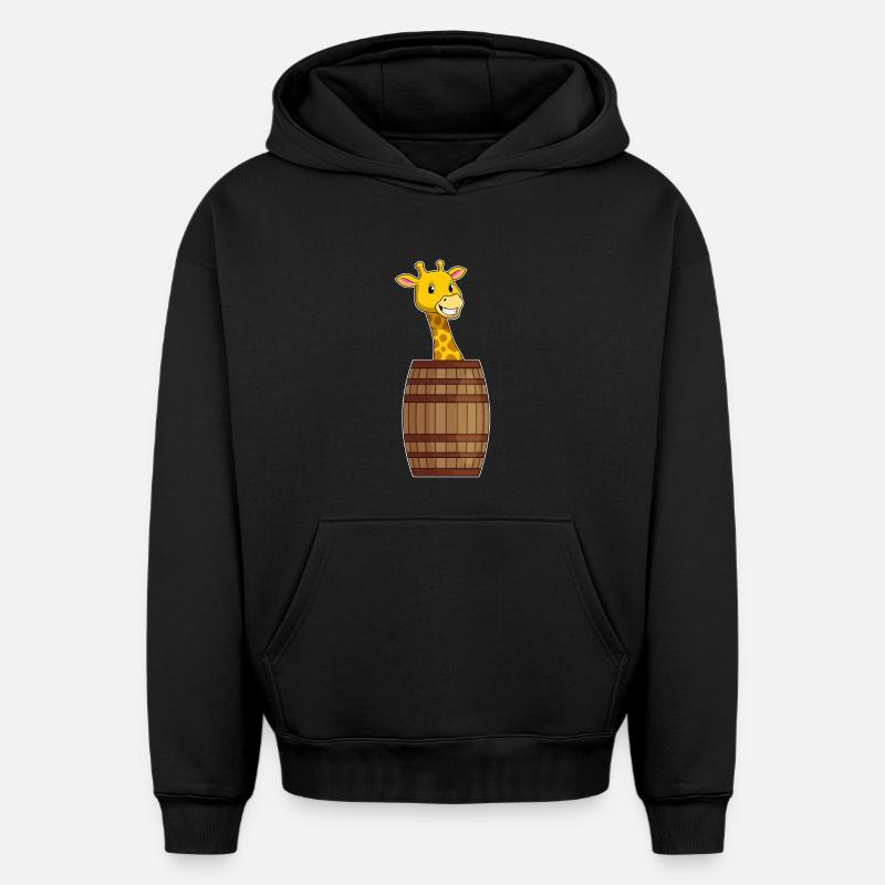 Girafe avec tonneau - Sweat à capuche unisexe oversize épais SPREAD - noir