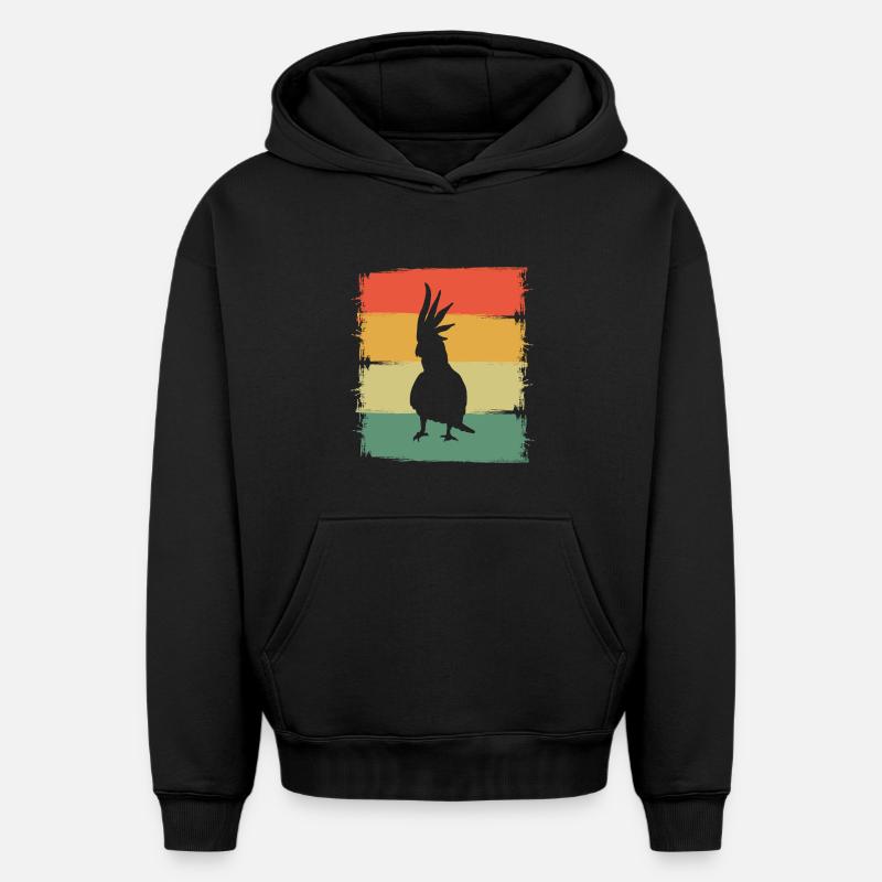 Cacatoès - Sweat à capuche unisexe oversize épais SPREAD - noir