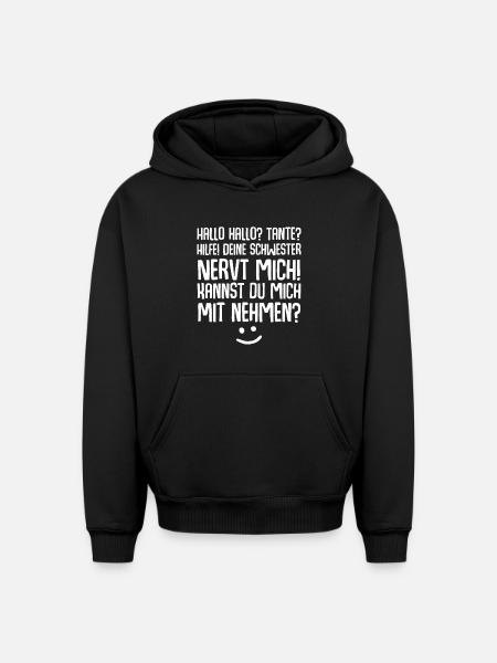 Tante Nichte Neffe - Oversized Heavyweight Unisex Hoodie - Schwarz