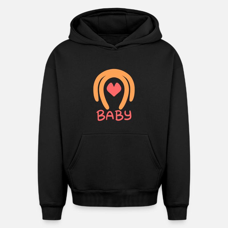 Bébé - Sweat à capuche unisexe oversize épais SPREAD - noir