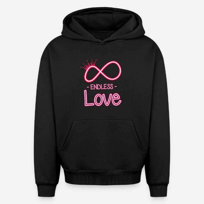symbole de l’amour éternel - Sweat à capuche unisexe oversize épais SPREAD - noir