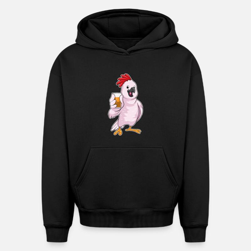 Jus de perroquet - Sweat à capuche unisexe oversize épais SPREAD - noir