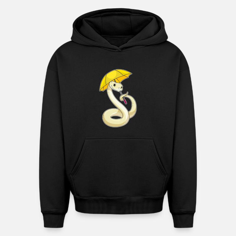 Serpent avec parapluie - Sweat à capuche unisexe oversize épais SPREAD - noir