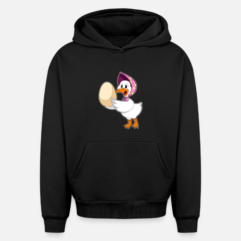 Oeuf de canard - Sweat à capuche unisexe oversize épais SPREAD - noir