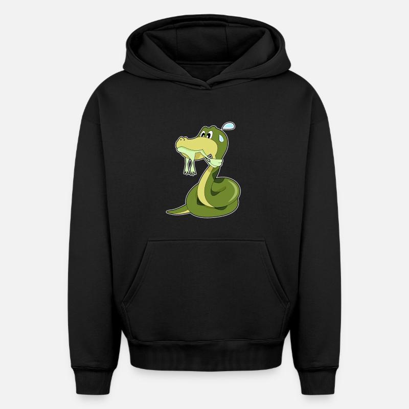 Drôle de serpent - Sweat à capuche unisexe oversize épais SPREAD - noir