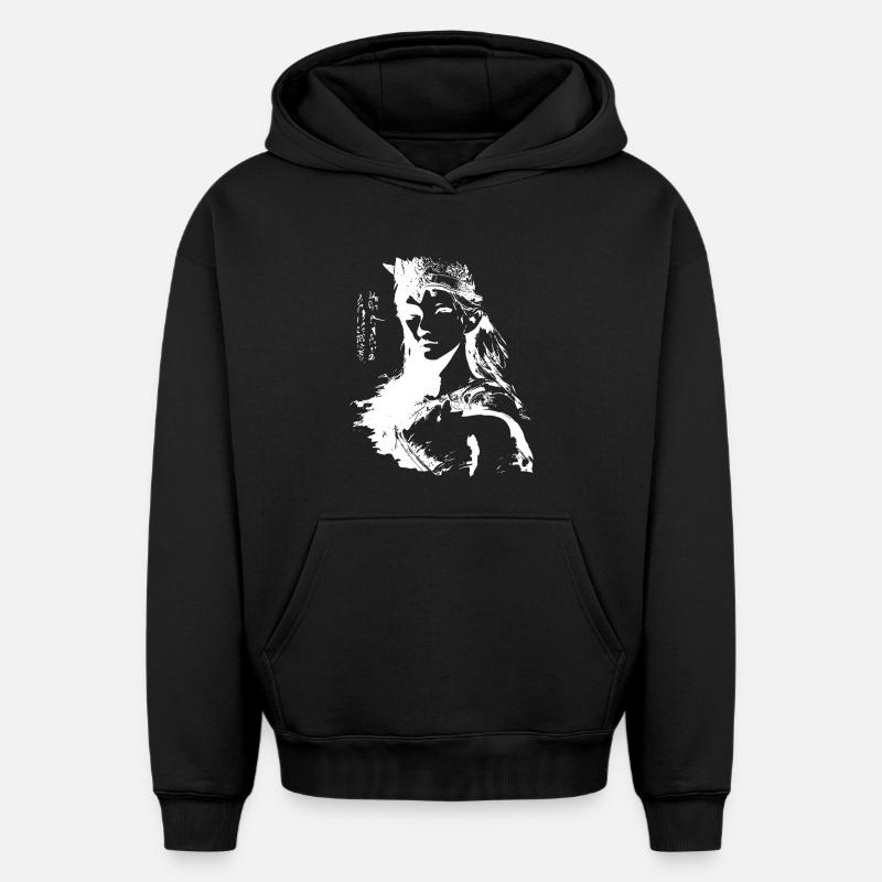 Fille fantôme Princesse Guerrière - Sweat à capuche unisexe oversize épais SPREAD - noir