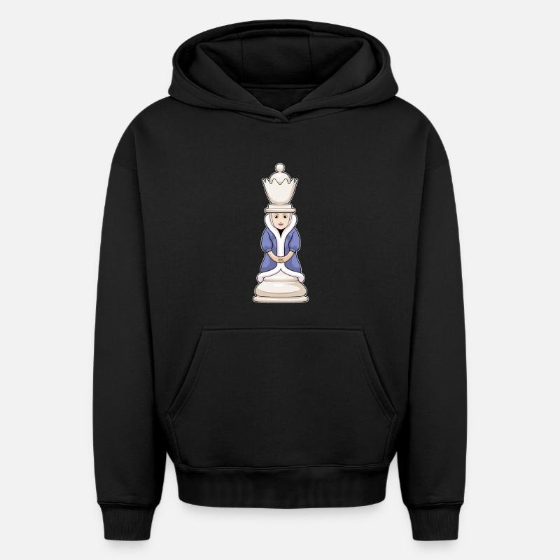 Pièce d’échecs Queen Chess - Sweat à capuche unisexe oversize épais SPREAD - noir