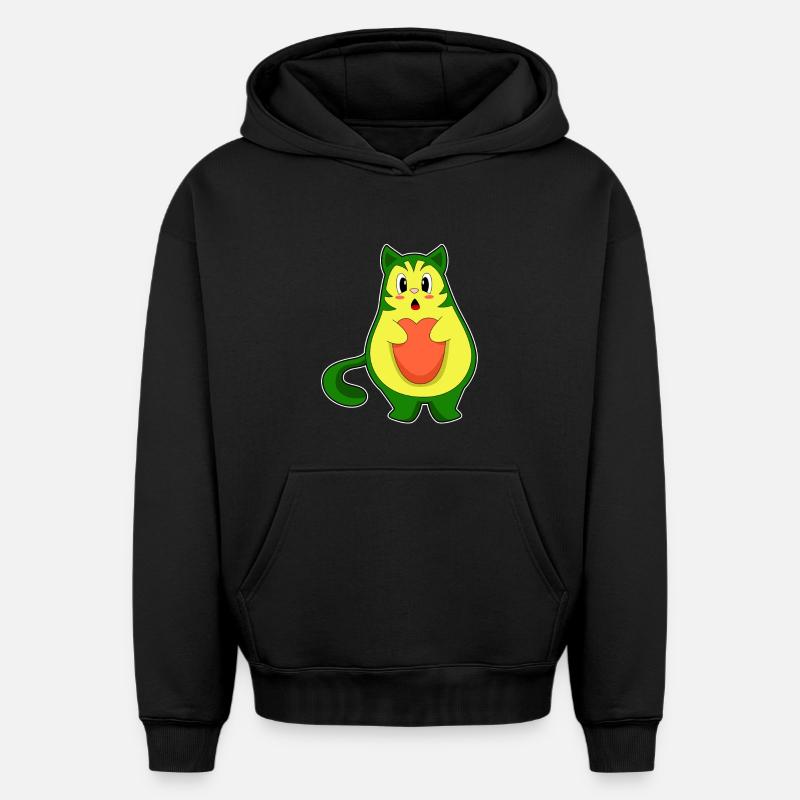 Avocat de chat - Sweat à capuche unisexe oversize épais SPREAD - noir