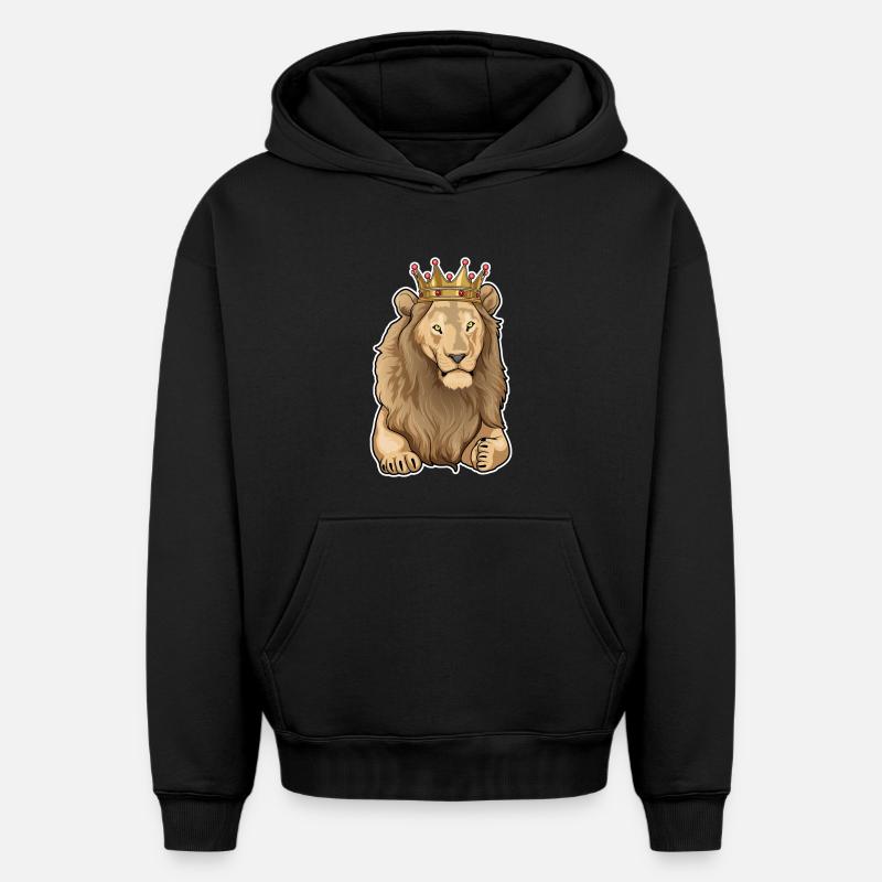 Couronne du Roi Lion - Sweat à capuche unisexe oversize épais SPREAD - noir