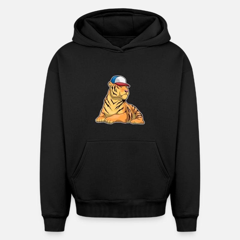 Bonnet de tigre - Sweat à capuche unisexe oversize épais SPREAD - noir