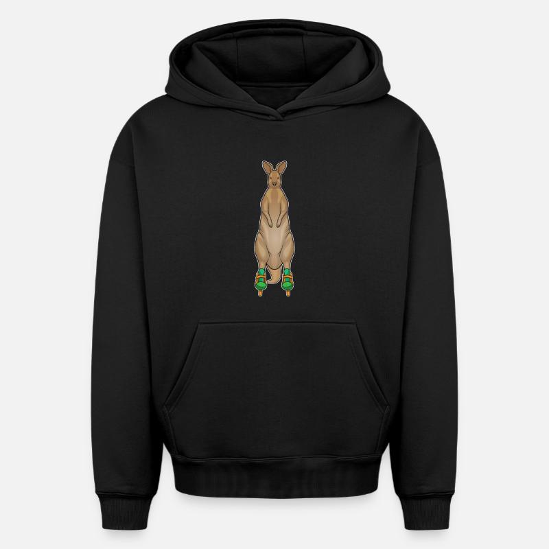 Känguru Inline skating Inline skates - Oversized Heavyweight Unisex Hoodie - Schwarz