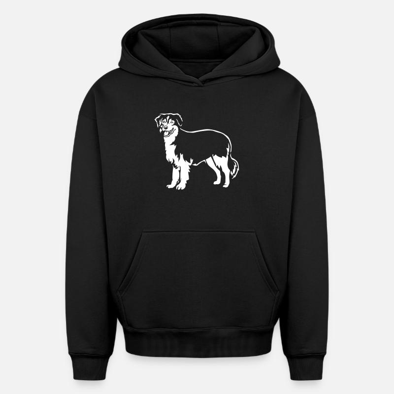 Berger australien « Black Edition » - Sweat à capuche unisexe oversize épais SPREAD - noir