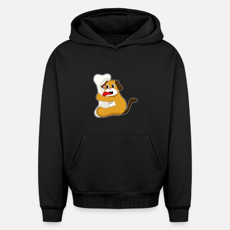 Os de chien - Sweat à capuche unisexe oversize épais SPREAD - noir