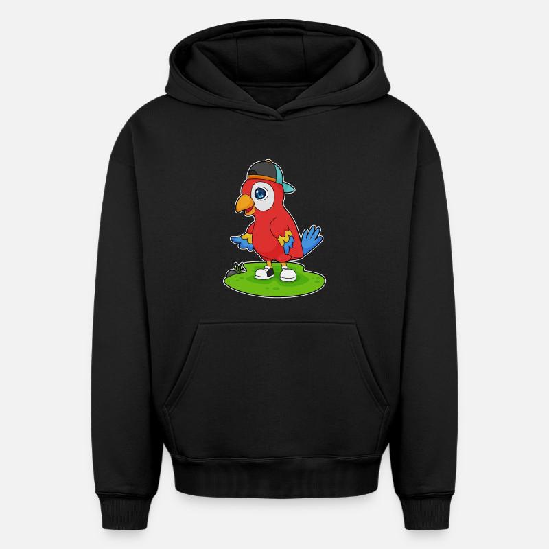 Bouchon de perroquet - Sweat à capuche unisexe oversize épais SPREAD - noir