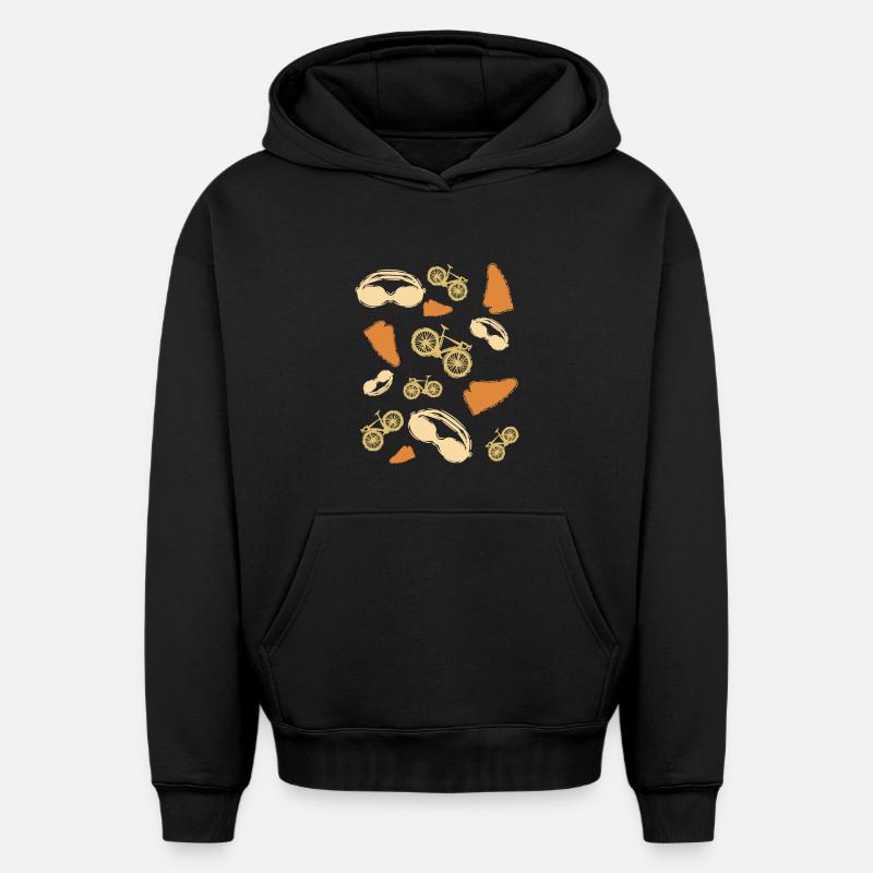 Graphiques de triathlon - Sweat à capuche unisexe oversize épais SPREAD - noir