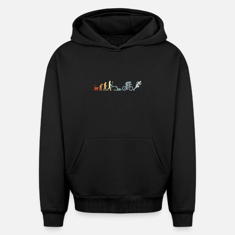 Triathlon Evolution - Oversized Heavyweight Unisex Hoodie - Schwarz