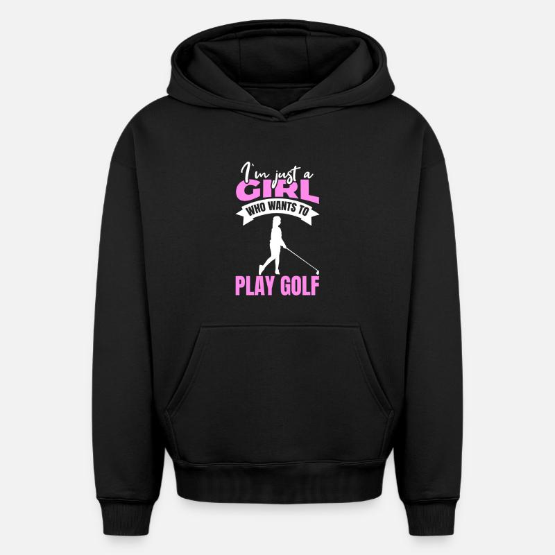 Golfeuses - Sweat à capuche unisexe oversize épais SPREAD - noir