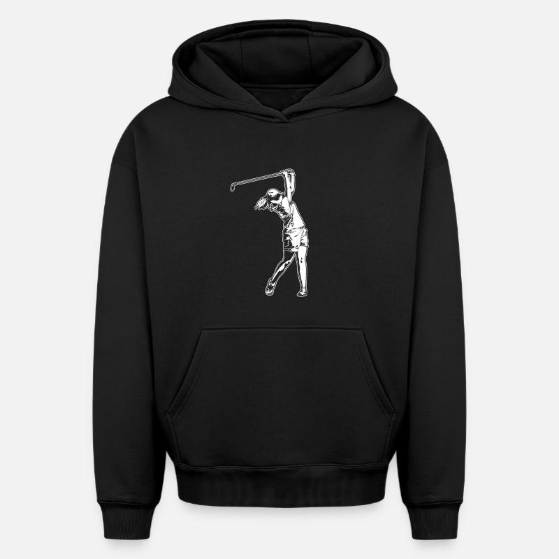 Golfeuses - Sweat à capuche unisexe oversize épais SPREAD - noir