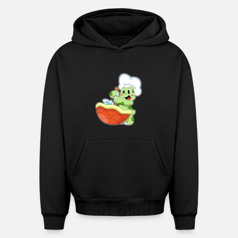 Marmite de tortue - Sweat à capuche unisexe oversize épais SPREAD - noir