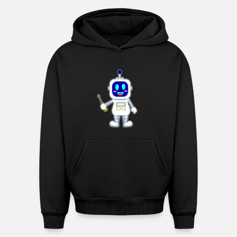 Robot Craftsman tournevis - Sweat à capuche unisexe oversize épais SPREAD - noir