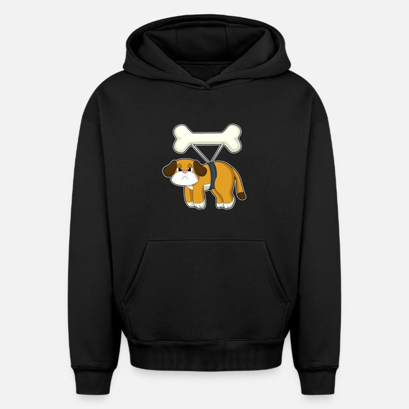 Os de chien - Sweat à capuche unisexe oversize épais SPREAD - noir